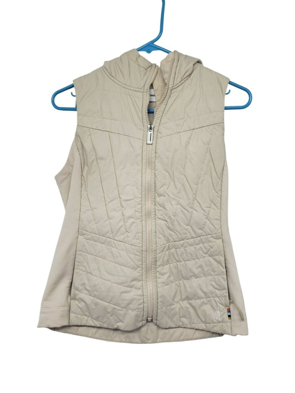 Smartwool $185 Cream Smartloft Quilted Hoodie Vest Womens XS